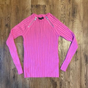 Brand new INC Zip Raglan Pink Sweater!
